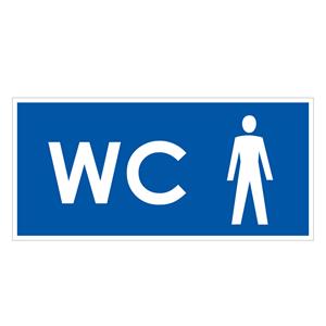 WC muži, modrá, plast 1mm,190x90mm