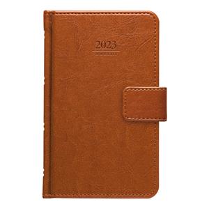 Weekly diary 2023 Kastor with loop for closing pocket - brown