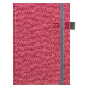 Weekly diary 2023 Tweed A5 - red