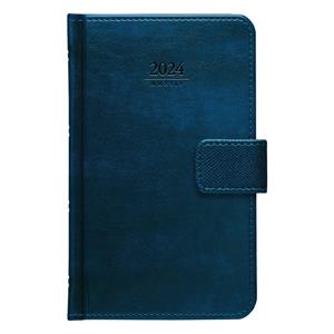 Weekly diary 2024 Atlas with loop for closing pocket - blue