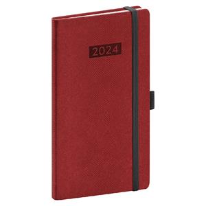 Weekly Diary 2024 Pocket Diario - claret