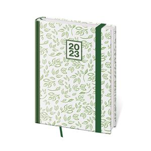 Weekly diary B6 2023 Vario with rubber band - Leaves