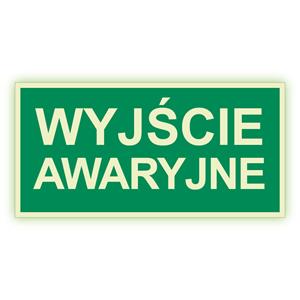 Wyjście awaryjne - fotoluminescencyjny znak, płyta PVC 1 mm 400X200 mm