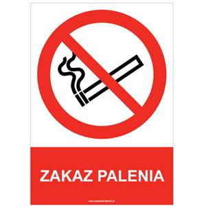 ZAKAZ PALENIA - znak BHP, naklejka A4