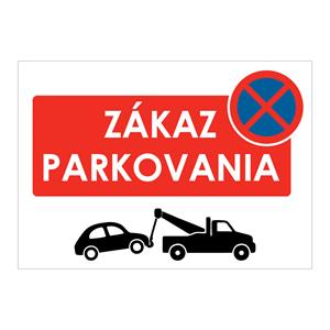 Zákaz parkovania - autá - bezpečnostná tabuľka, samolepka A4