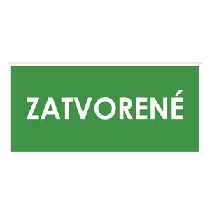 Zatvorené, zelená, plast 2mm,190x90mm