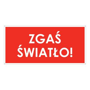 ZGAŚ ŚWIATŁO!, płyta PVC 2 mm z dziurkami, 190x90 mm